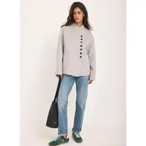 Mint Velvet Grey Hand Finished Button Detail Jacket